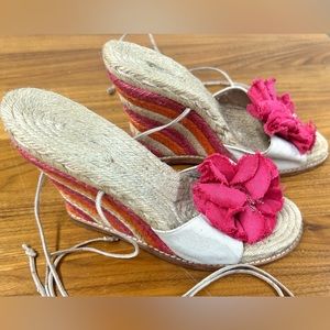 KATE SPADE Pink + Orange Juliette Espadrilles Size 8